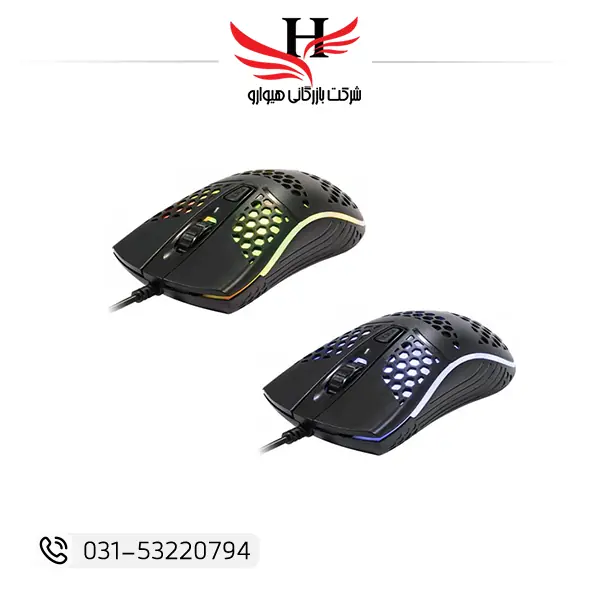 ماوس سیم دار گیمینگ XP-G799N با نور RGB چندرنگ و طراحی ارگونومیک، مناسب استفاده طولانی و خرید عمده از پخش هیوارو در شهرستان شهرضا، استان اصفهان و استان تهران